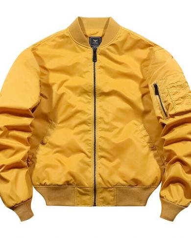 Mens Military Jacket Spring Autumn New Baseball Jacket Coat Men Fashion  Casual Outwear Army Bomber Tactics Jacket Men size 4xl Color Yellow