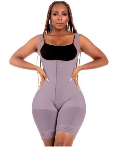 Womens Compression Garment With Thin Straps Hook Closure Waist Slimming  Shapewear size XXL Color Purple
