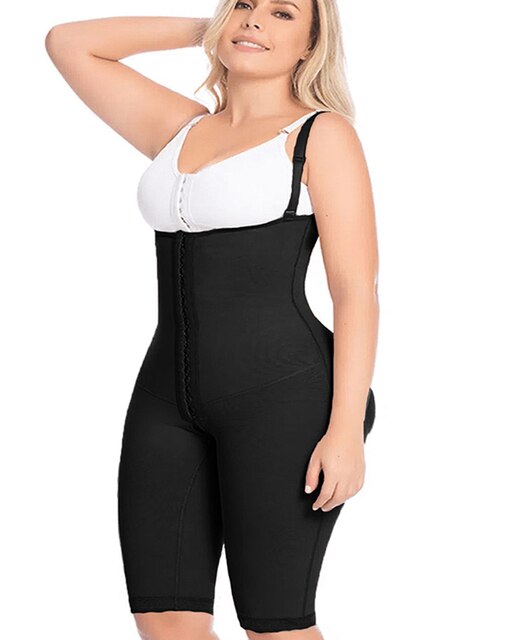 Open Bust Tummy Control Shapewear Fajas Colombianas For Bbl Post Surgery  High Compression Bodysuit size XL Color Black