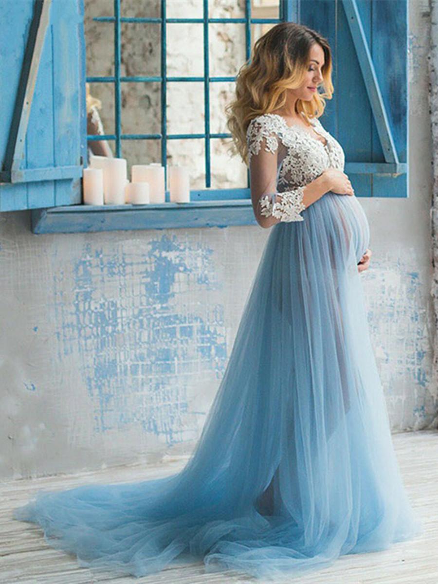Hot tulle long formal maternity dresses Hotsell