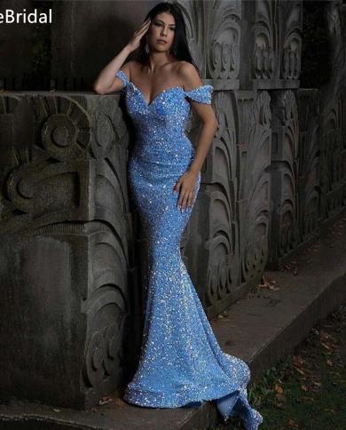 Pink And Blue Sequin Prom Dress Mermaid Ladies Dresses For Special  Occasions Spaghetti Silver Beaded vestidos de fiesta elegante
