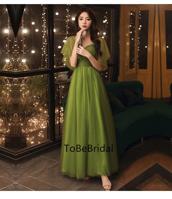 slim fit dress slacks ZAPAKA Women Simple Green Bridesmaid Dress A Line Long V Neck Satin Formal Evening Dress, Green / US16