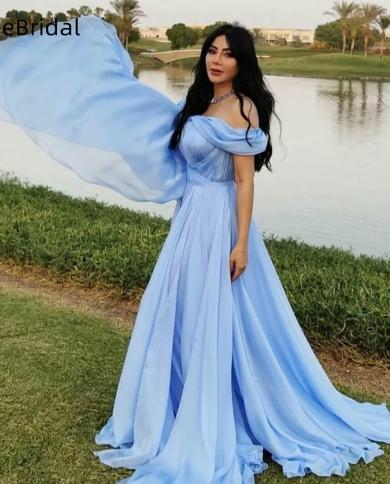 Vintage Long Chiffon Evening Dresses A Line Off The Shoulder