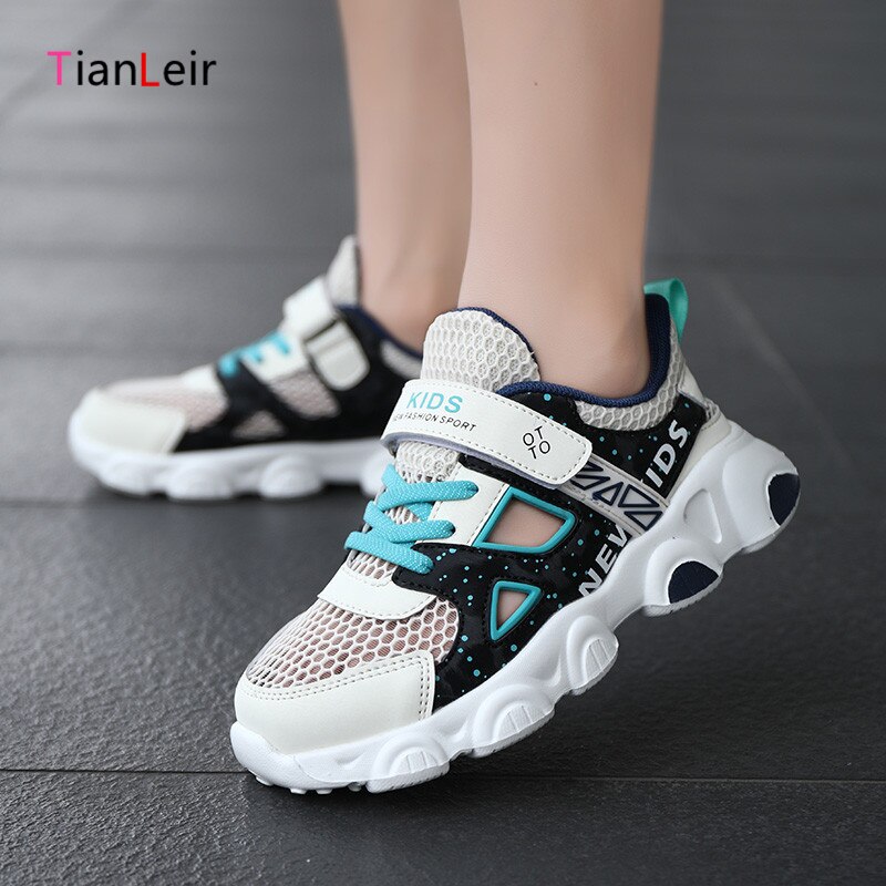 New Summer Children Shoes Boys Breathable Sneakers Girls Shoes Fashion Kids  Sports Shoes Boy Casual Shoes Chaussure Enf Color Black Pink Shoe Size 38