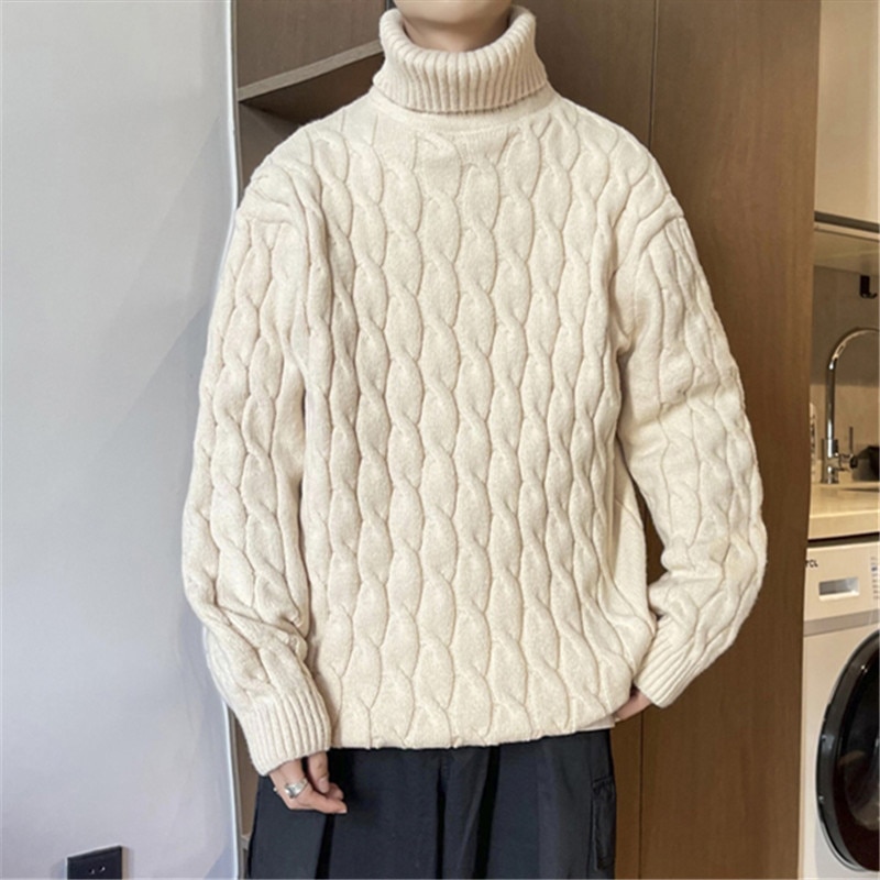 Thick turtleneck hot sale sweater mens