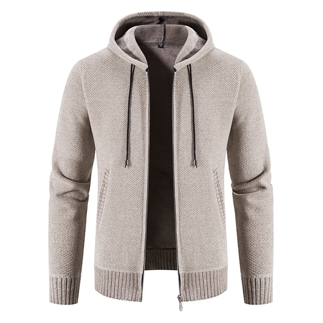 hooded zipper cardigan