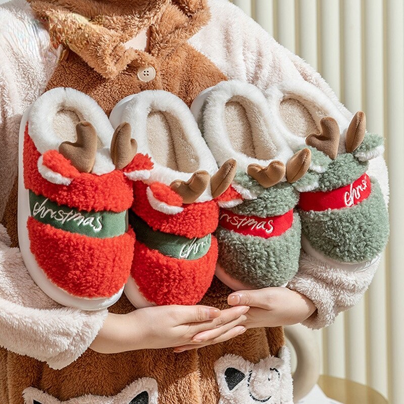 Cute Duck Slippers Women Shoes Winter Slippers Indoor House Shoes Warm  Plush Slipper Couples Home Platform Footwear