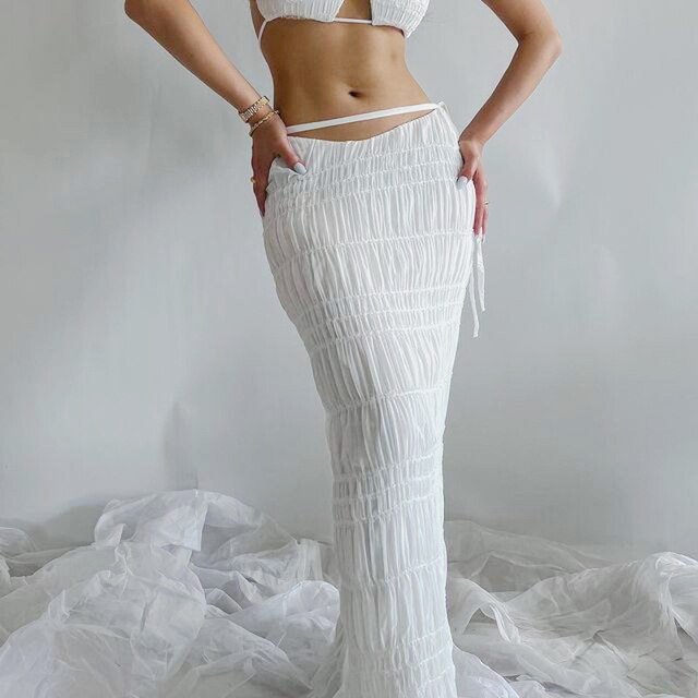 90s white maxi outlet skirt