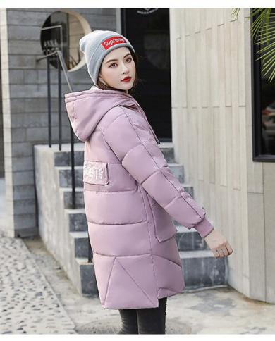 Ladies Winter Large Size Hooded Warm Jacket Candy Color Cotton