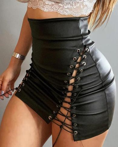 Women's Crisscross Lace Up Leather Vest sexy vest. Party Vest