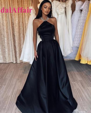 bridalaffair formal a line שמלות ערב לנשף שחורות שמלת מסיבת צווארון שחור באורך הרצפה שמלת קוקטייל ערב הסעודית