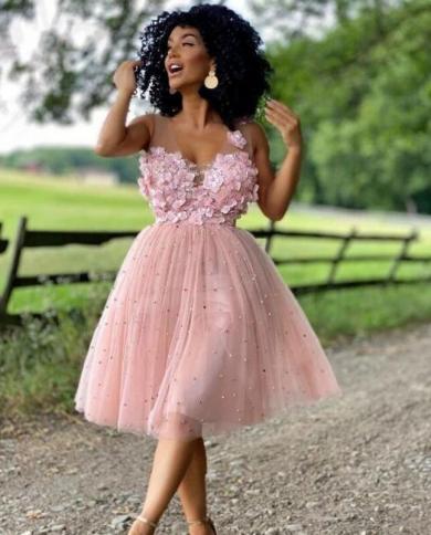 Plus Size Cheap Homecoming Dresses Beaded Lace Pink Short