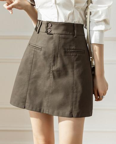 2023 Designer Womens PU Leather Shorts With High Waist Strap