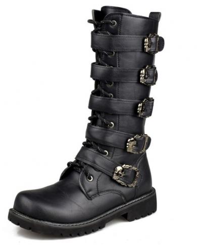 black leather motorcycle boots