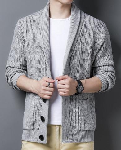 Mens cardigan jacket jumper knit pullover coat long sleeve on sale sweater