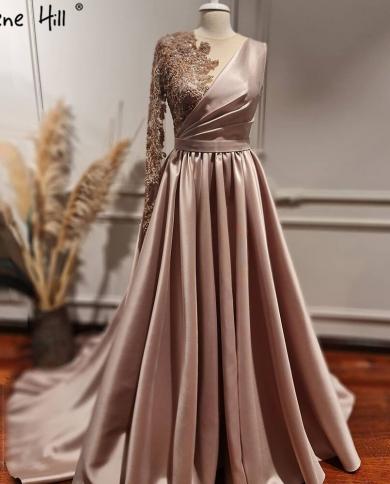 Serene Hill Pink Aline Luxury Evening Dresses Gowns Beaded