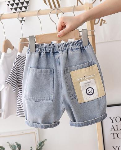 קיץ גינס לילדים תינוקות בנים בגדי גינס מכנסיים קצרים מכנסיים אלסטיים מותן מכנסיים קצרים ילדים ילד בגדי קזואל b