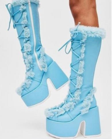 chunky platform calf boots