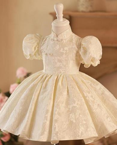 Baby Girl Baptism Dress Beading 1st Birthday Dress For Baby Girl Bridesmaid  Ceremony Prom Princess Children's Dress