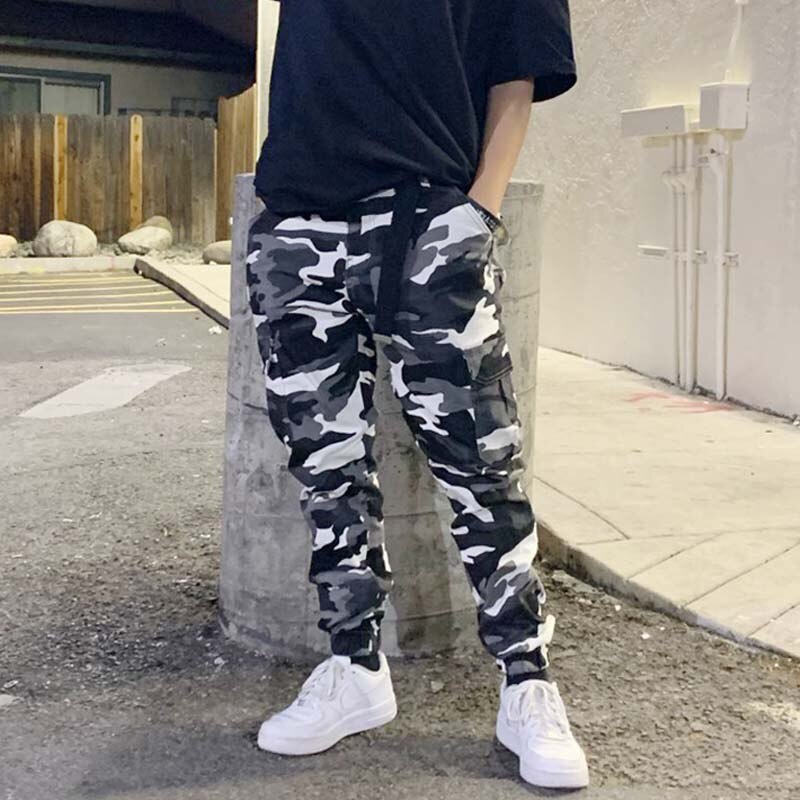 Camouflage Cargo Pants Men Casual Joggers Style Loose Baggy Trousers Hiphop  Streetwear s1 Black XS : Amazon.co.uk: Fashion