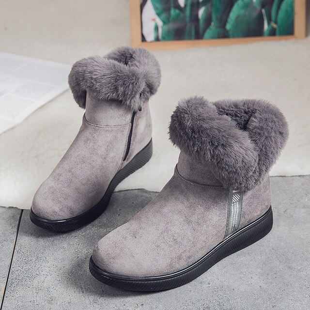 Furry short hot sale boots