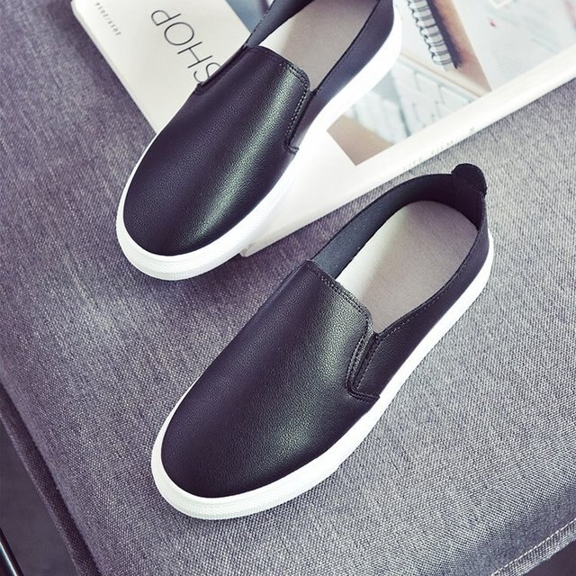 womens leather slip on loafers