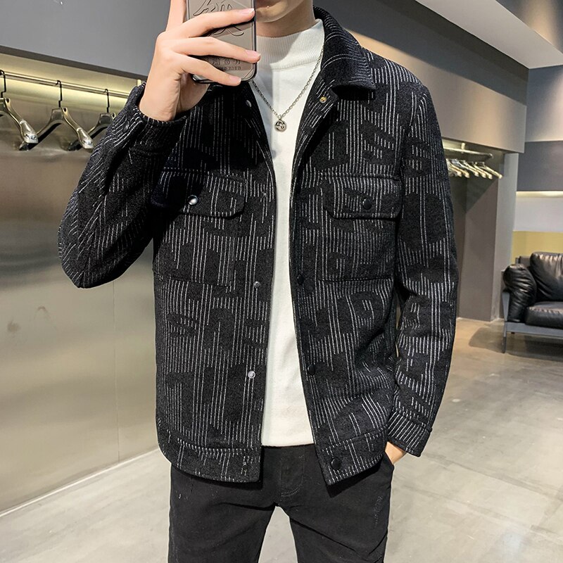 Luxury Flocking Bomber Jacket Men