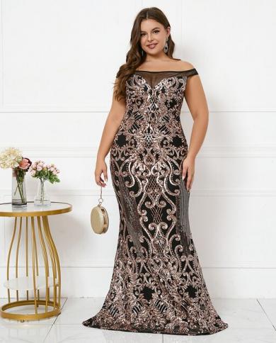 sachin and babi light blue dress Poly USA W1124 Plus Size Fitted Multicolor Sequin Gown main image 0