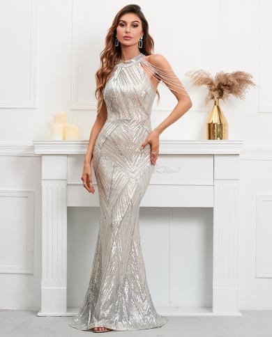 Yidingzs Elegant Off Shoulder Sequin Evening Dress New White Bodycon Maxi Dress For Women Party 18126 Evening Dresses Color White US Size XL Yidingzs Elegant Off Shoulder Sequin Evening Dress New White Bodycon Maxi Dress For Women Party 18126 Evening Dresses Color White US Size XL