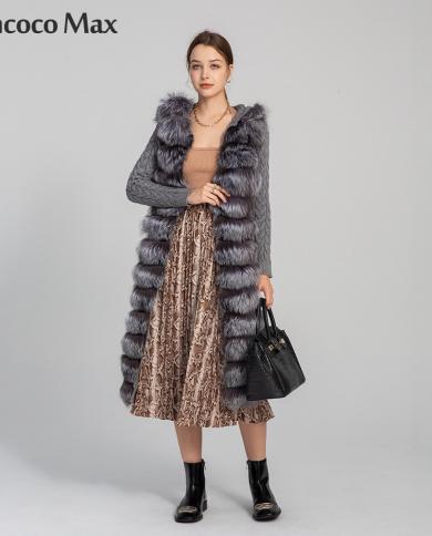 נשים מעיל צמר סרוג אופנה חגורת קרדיגן שועל פרווה חדשה סוודר גברת סוודר ברדס סתיו בגדי s3589 פרווה אמיתית