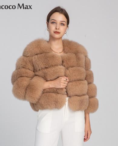 מעיל יבול חורף פרוות שועל אמיתית 5 שורות נשים אופנה מעילי פרווה עבים בגדי גברת חמים יוקרה s1796creal fur