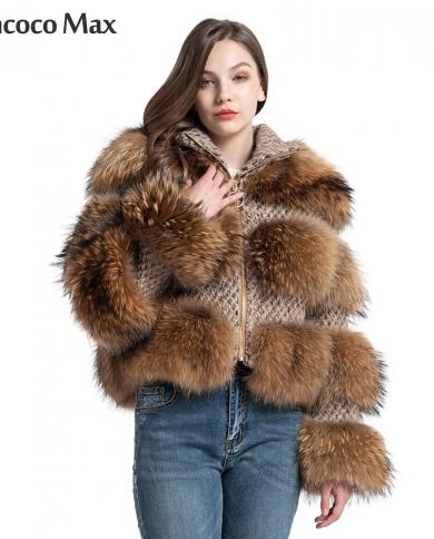 jancoco max מעילי פרווה דביבון אמיתי אופנה נשית מעילי פרווה טבעית שרוולים ארוכים חורף נשים מעיל s7458פרווה אמיתית