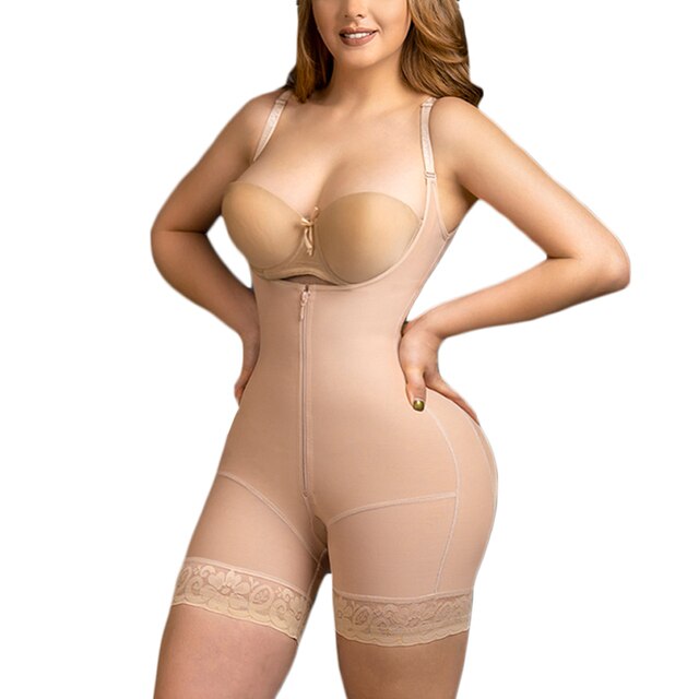 Spanx Bodysuit Beige Lace for Weight Loss Skims Tummy Control Women Butt  Lifter Fajas Colombianas Post Surgery Compression