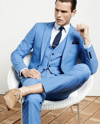 Royal Blue Groom Tuxedo Formal Wedding Best Men Suit Groomsmen Suit Custom  Made | eBay