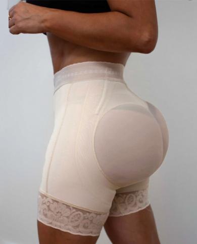 Faja Butt Lifter Silicone Lace Short High Waisted Control Abdomen