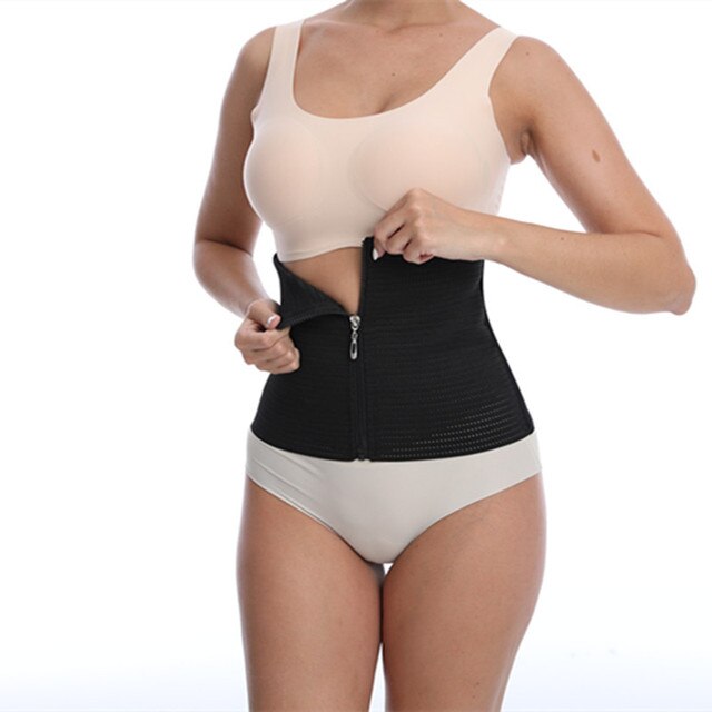 Postpartum Abdominal Band Womens Breathable Mesh Girdle Belt Body Shaping  Clothes Slimming And Reducing Belly Waist Sea size L Color Black