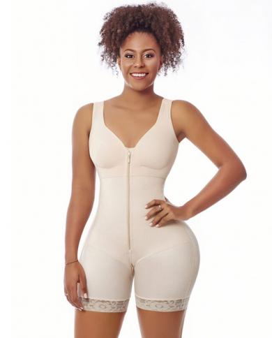 Women Zipper Butt Lifter Fajas Shapewear High Waist Bodysuit With Seamless  Bodyshaper Skims Kim Kardashian Bbl Post Op S size XXXL Color Beige