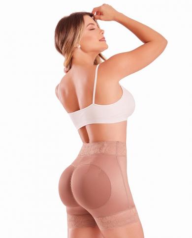 Butt Lifter Compression Skims Garment Front Closure Tummy Control Waist  Trainer Shorts Body Shaper Faja Beige