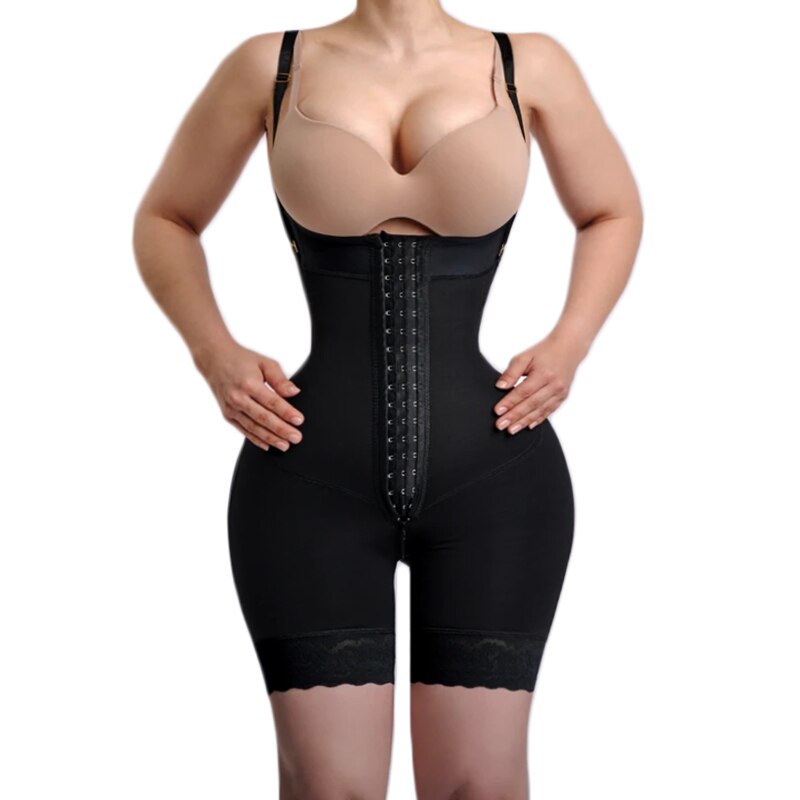 Fajas Colombian Girdle Waist Trainer Double Compression Bbl Shorts Tummy  Control Sheath Slimming Flat Stomach Modeling B size S Color Black