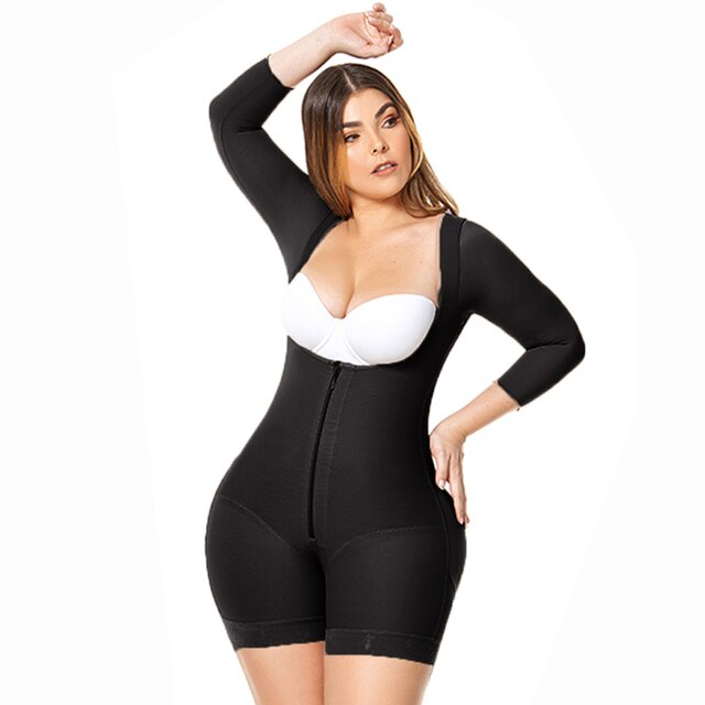 Long Sleeve Bodysuits Compression Garments After Liposuction Postpartum  Shapewear Women Fajas Colombianas Original Post size L Color Black