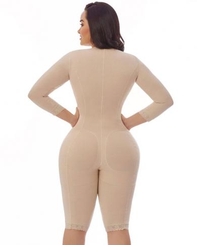 Post Surgical Long One Piece Cotton Girdle Skims Bbl Post Op Surgery  Supplies Fajas Colombianas Post Surgery Compression size M Color Beige