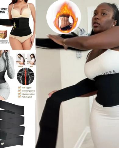 Fajas Bandage Wrap Waist Trainer Shapewear Belt Women Skims Slimming Tummy  Belt Corset Top Stretch Waist Cinchers Bdoy S Color Red size 5m