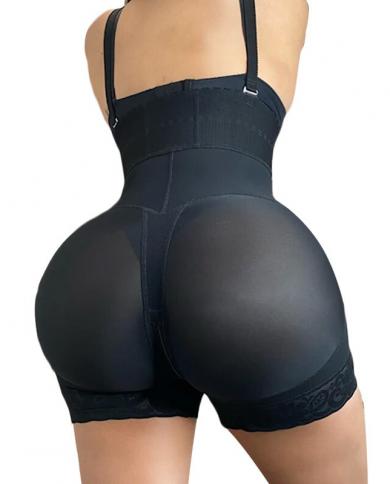 Women Waist Trainer Body Shaper Sexy Lace Slimming Underwear Tummy Control  Panties Butt Lifter Shapewear Corset Flat Belly Fajas Black