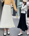 vbnergoie Womens Autumn Winter Long Sleeved Single Waist Skirt