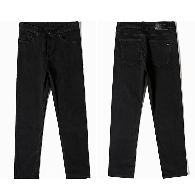 Plus Size 42 44 46 48 50 52 Men's Classic Black Jeans Business Casual  Straight Loose Denim Stretch Jeans Male Brand Trousers 