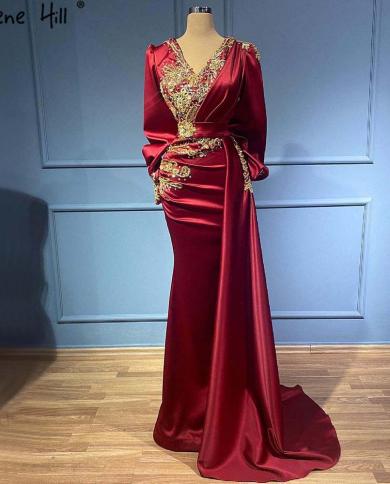 slim fit dress slacks Burgundy One Shoulder Gold Lace Applique Embellished Engagement Party Dress 36