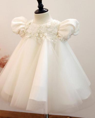 Baby Girl Baptism Dress Beading 1st Birthday Dress For Baby Girl Bridesmaid  Ceremony Prom Princess Children's Dress