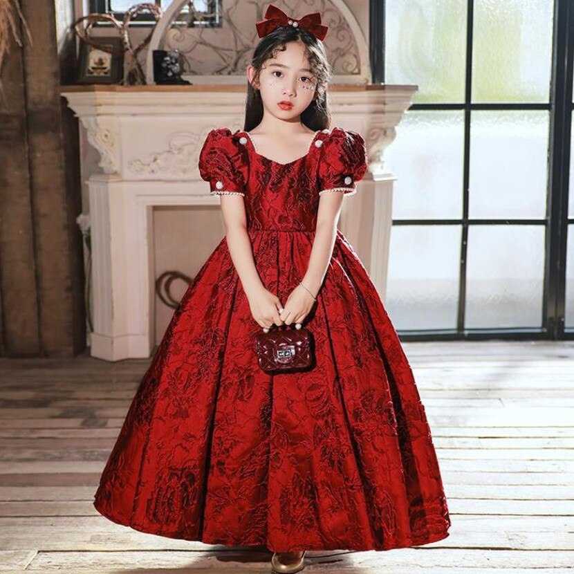 Girls Clothing | Aesthetic Red Gown / Frock For Girls | Freeup-mncb.edu.vn