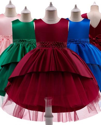 חדשה 2023 סאטן בתולת ים שמלת ילדים שמלות ערב לילדים תחפושת חרוזים שמלת מסיבה ילדה תינוק ווסטידו טקס 3