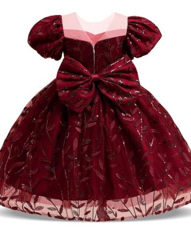 2023 קיץ אלגנטית ילדים שמלת מסיבה לילדים ילדות תחפושת קשת שמלות נסיכה vestido פרח בנות בגדי קצר s